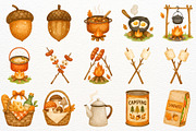 Fall Camping Clipart Woodland Animal, a Seasonal Illustration by SugarCloudStudioArt (Thumbnail 6 of 10)