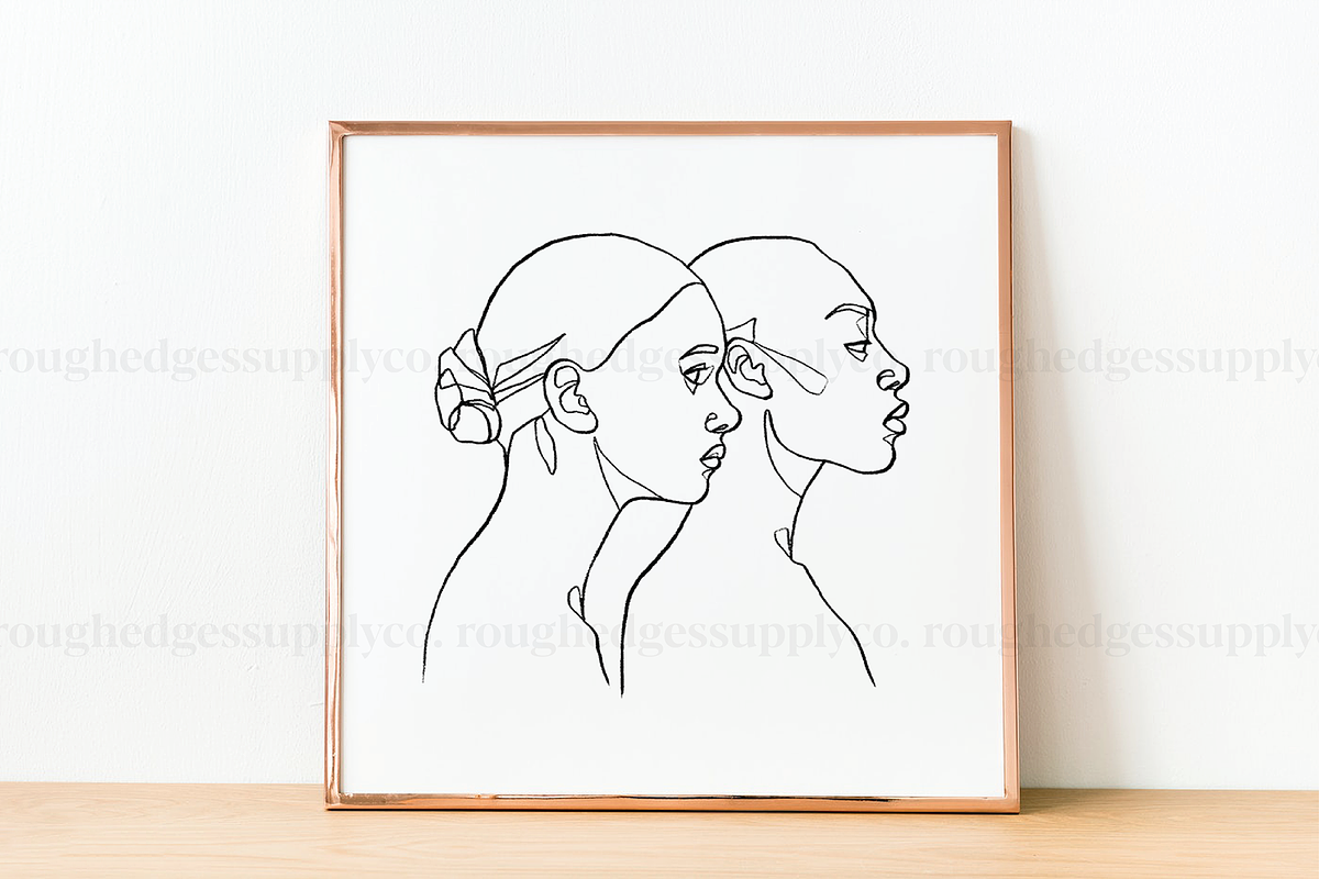 Abstract Couple Portrait Line Art, a Decorative Illustration by Rough Edges Supply Co. (Photo 5 of 9)