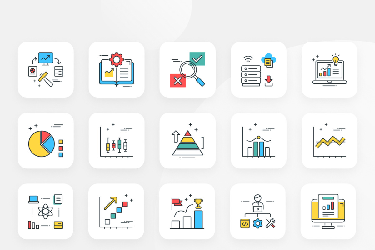 30 Animated Data Analytics Icon Set