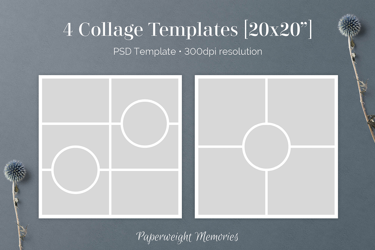 20x20 PSD Photo Collage Templates, a Templates & Theme by Paperweight Memories (Photo 3 of 5)