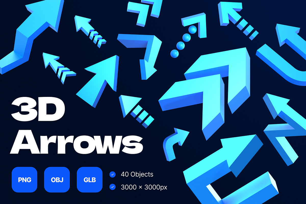 3D Arrows, an Object 3D Model by Rakata Studio (Photo 1 of 6)