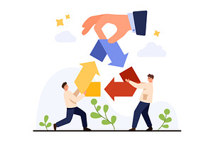 People Collaborating for Recycling, a Person Illustration by Flashvector
