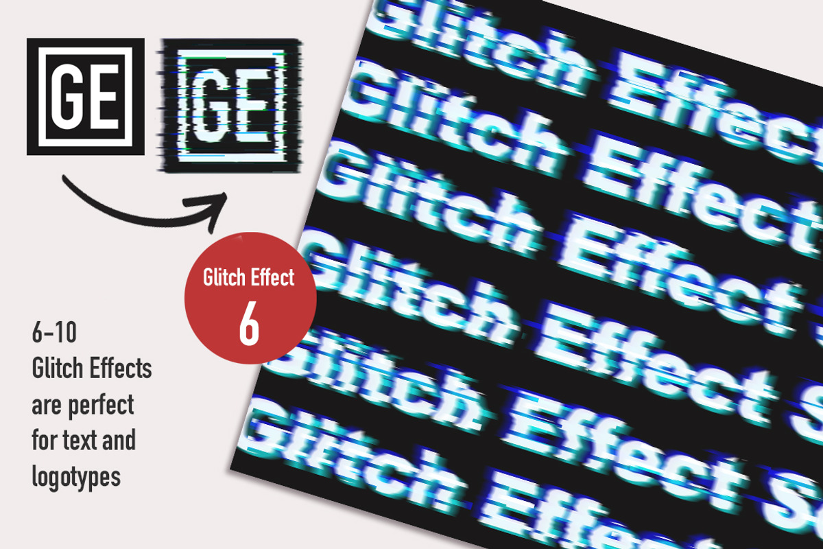 Glitch Effect Set for Photoshop., a Layer Style Add-On by ClipArtRoom (Photo 6 of 7)