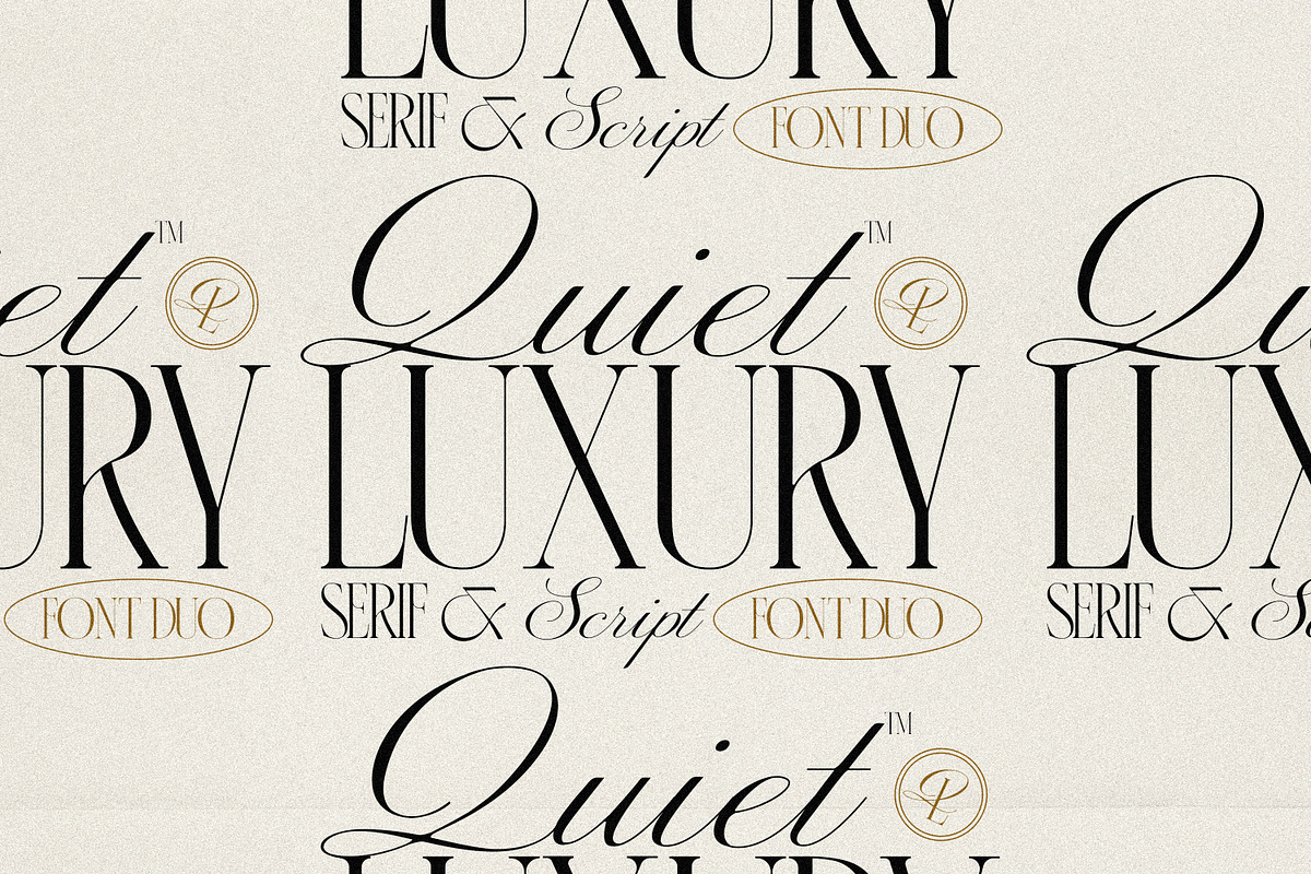Quiet Luxury - Modern Serif & Script, a Script Font by AndrewPixelType (Photo 1 of 10)