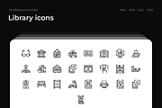 Library icons, an Outline Icon by Wencory (Thumbnail 1 of 3)