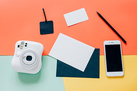 Creative flat lay style of workspace, an Arts & Entertainment Photo by Nuchylee Photo
