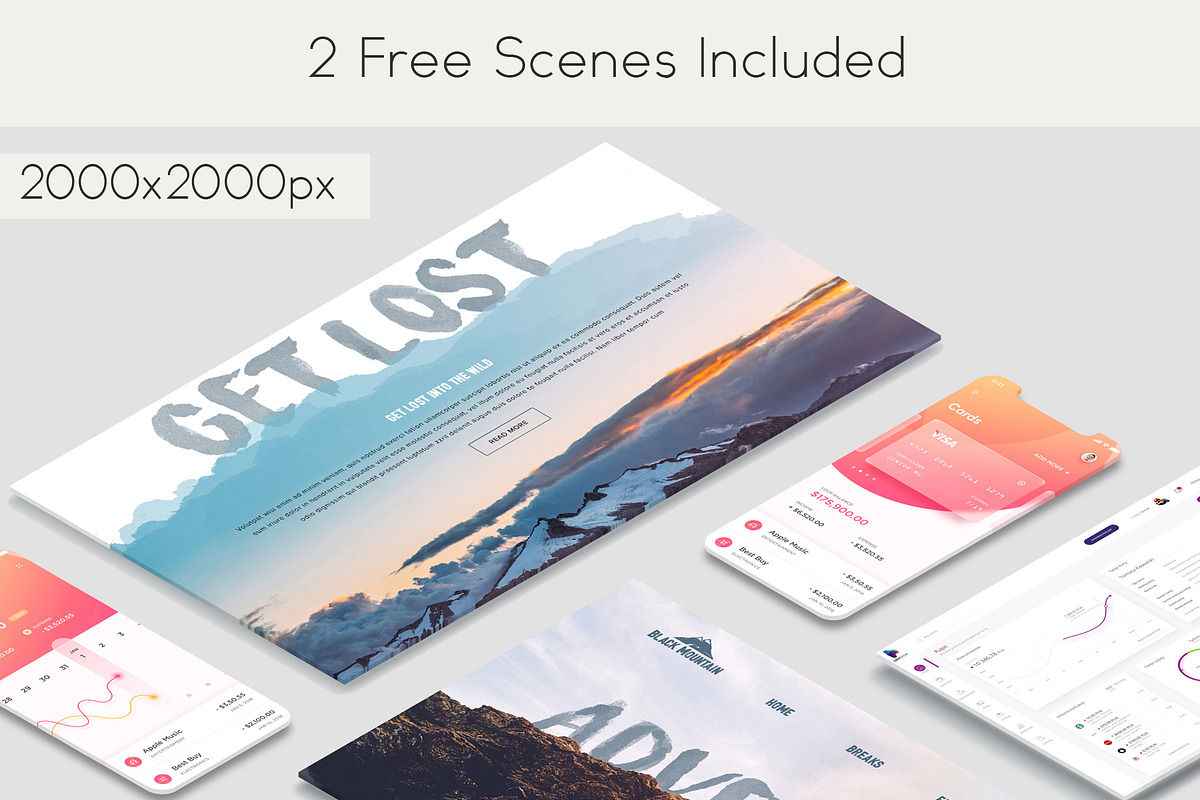 Isometric Device Screen Creator, a Product Mockup by RgraphicsDesign (Photo 1 of 6)