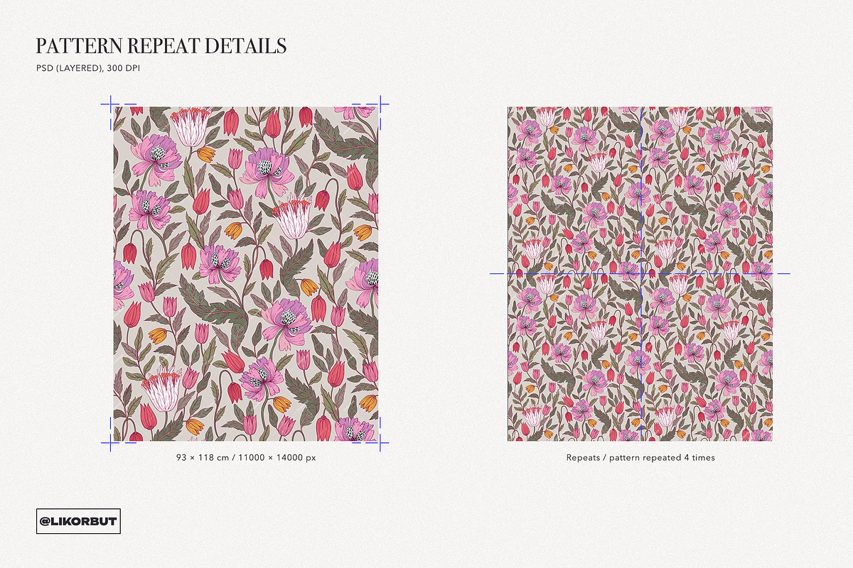 Morris Floral Pattern and Motifs, a Pattern Graphic by likorbut (Photo 3 of 11)