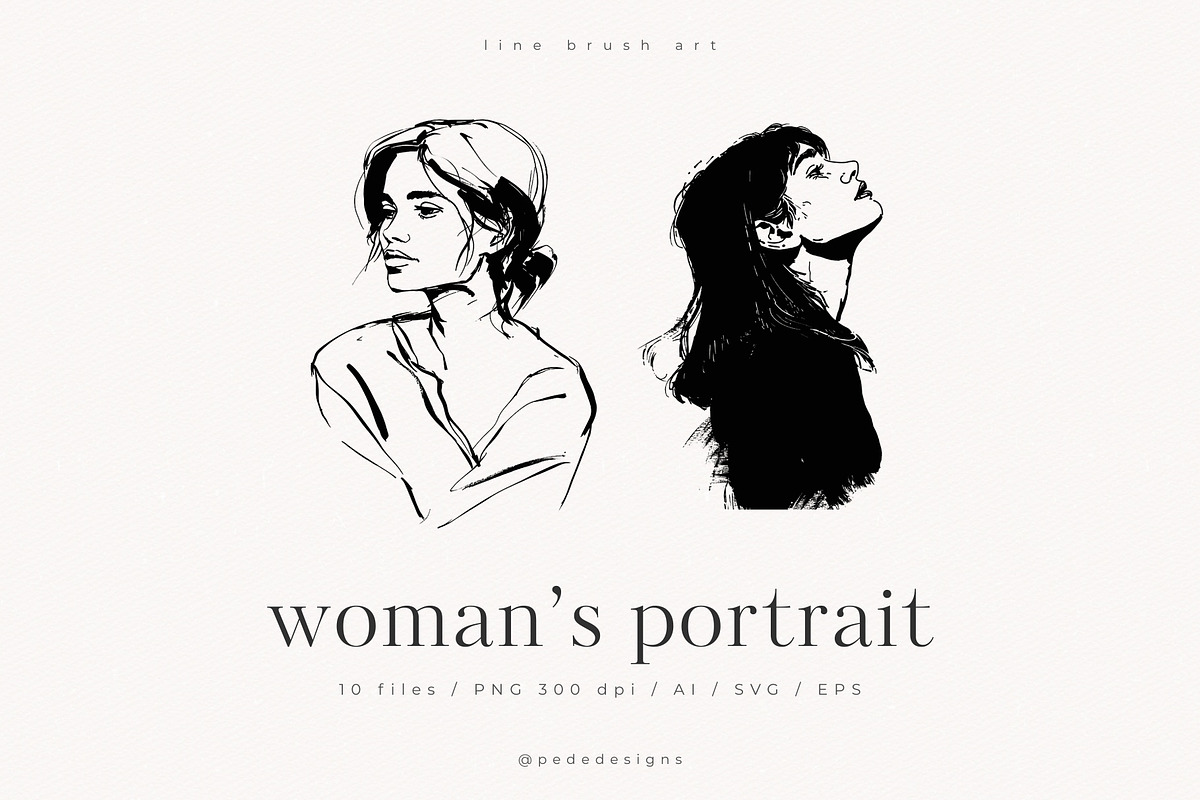 Woman's Portrait I, a Person Illustration by PeDe Designs (Photo 1 of 6)
