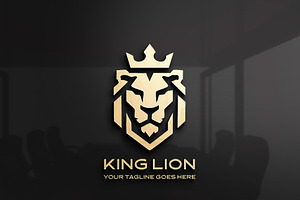 Geometric King Lion Logo, a Branding & Logo Template by YUDesignStore