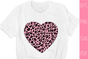 Leopard Heart sublimation T-shirt de