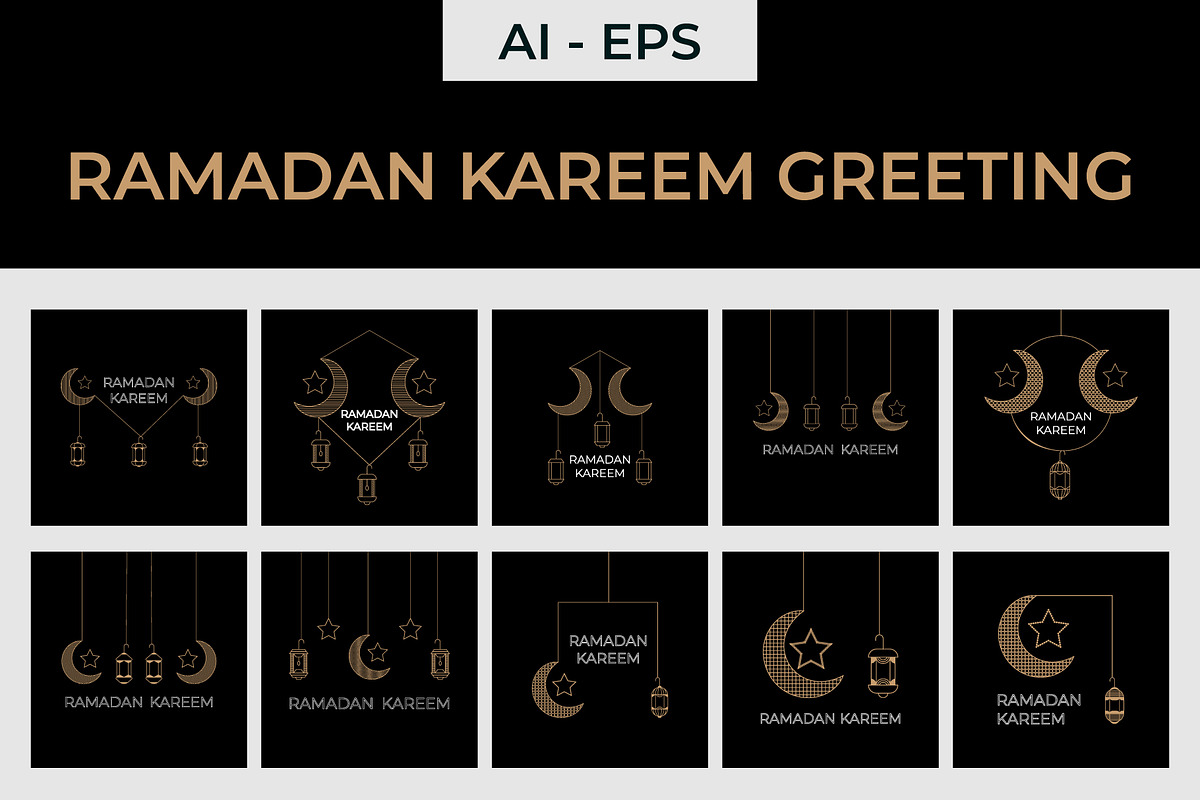 Ramadan Kareem greeting, a Decorative Illustration by Lakhan1998 (Photo 1 of 6)