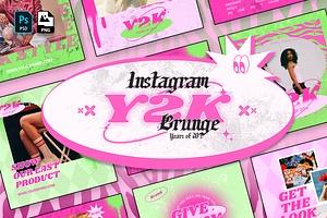 Y2K Grunge Instagram Template, a Social Media Template by Sixtysix Labs