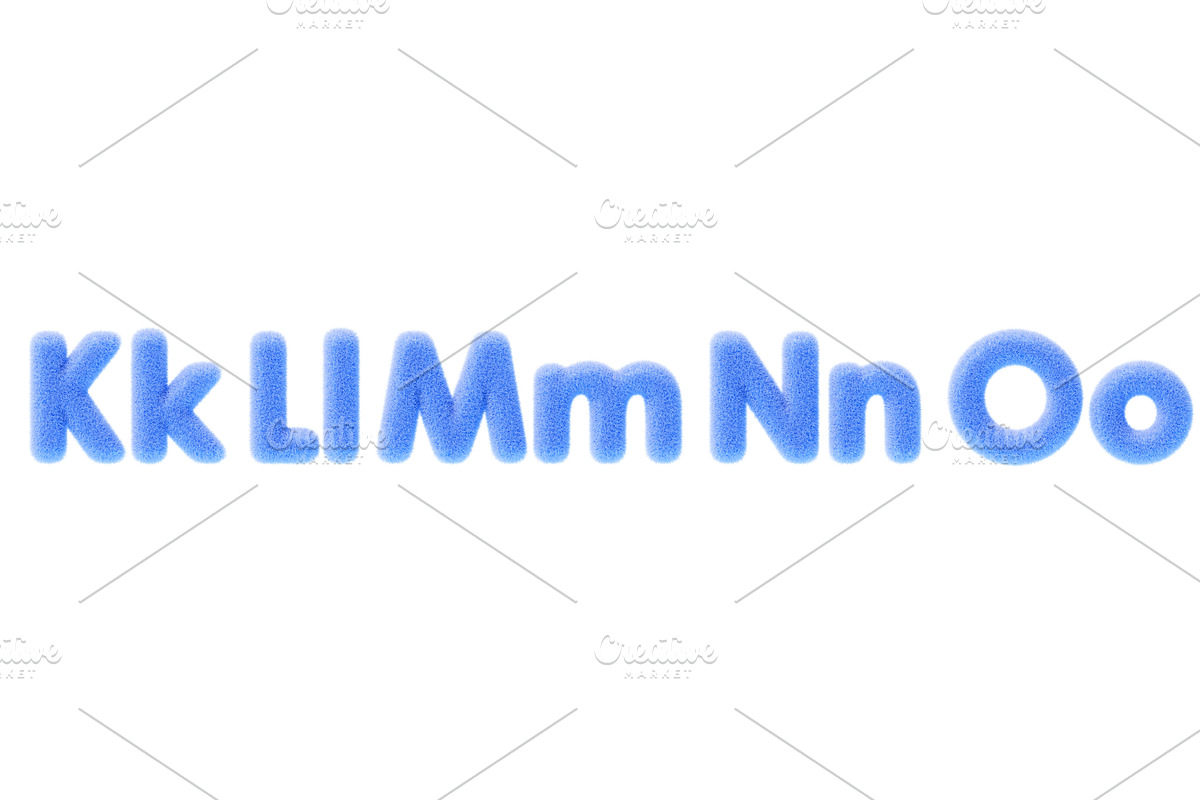 3d blue fur fluffy font of uppercase, an Education Illustration by Marozhkastudio