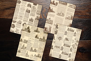 Old World Gazette Scrapbook Papers, a Background Graphic by V Design Creator (Thumbnail 9 of 12)