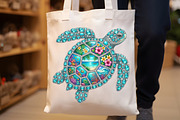 Rhinestone Sea Turtle Summer Beach, a Seasonal Illustration by Sublimation Artist (Thumbnail 8 of 9)