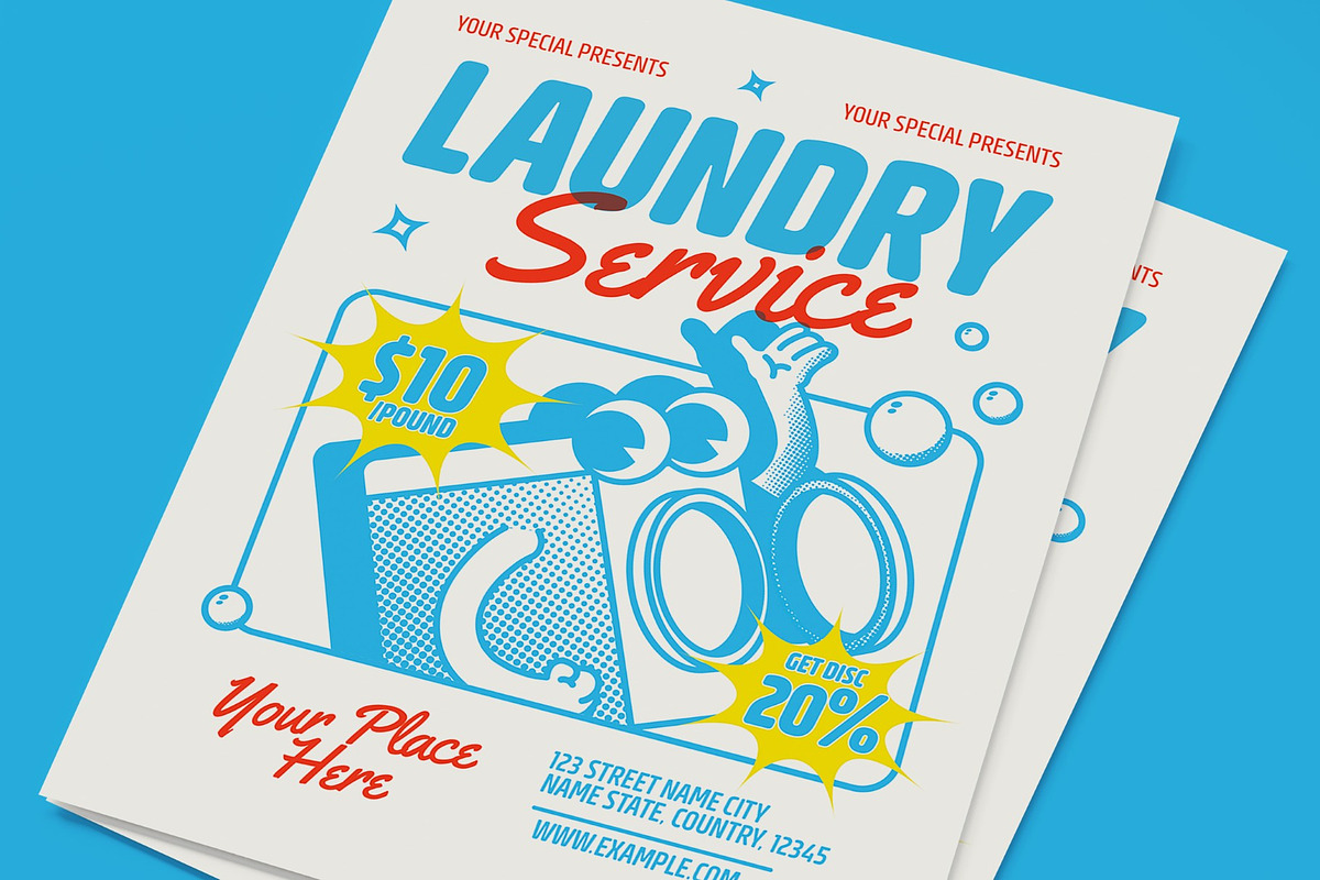 Laundry Service Flyer, a Flyer Template by graphicook (Photo 2 of 3)