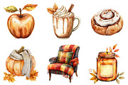 Watercolor Cozy Fall Clipart Bundle, a Seasonal Illustration by CitraGraphics (Thumbnail 7 of 8)