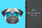 Pug Dog / Summertime, an Animal Illustration by Victoria_Novak (Thumbnail 2 of 3)