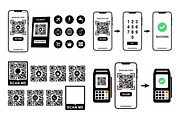 Qr Code Scanning and Mobile Payment, a Technology Illustration by Saba Vector (Thumbnail 1 of 3)