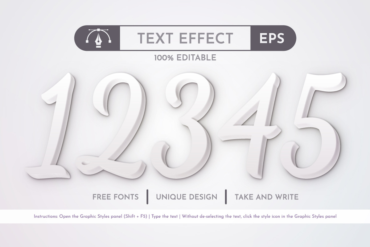 White Editable Text Effect, a Layer Style Add-On by rwgusev (Photo 5 of 6)