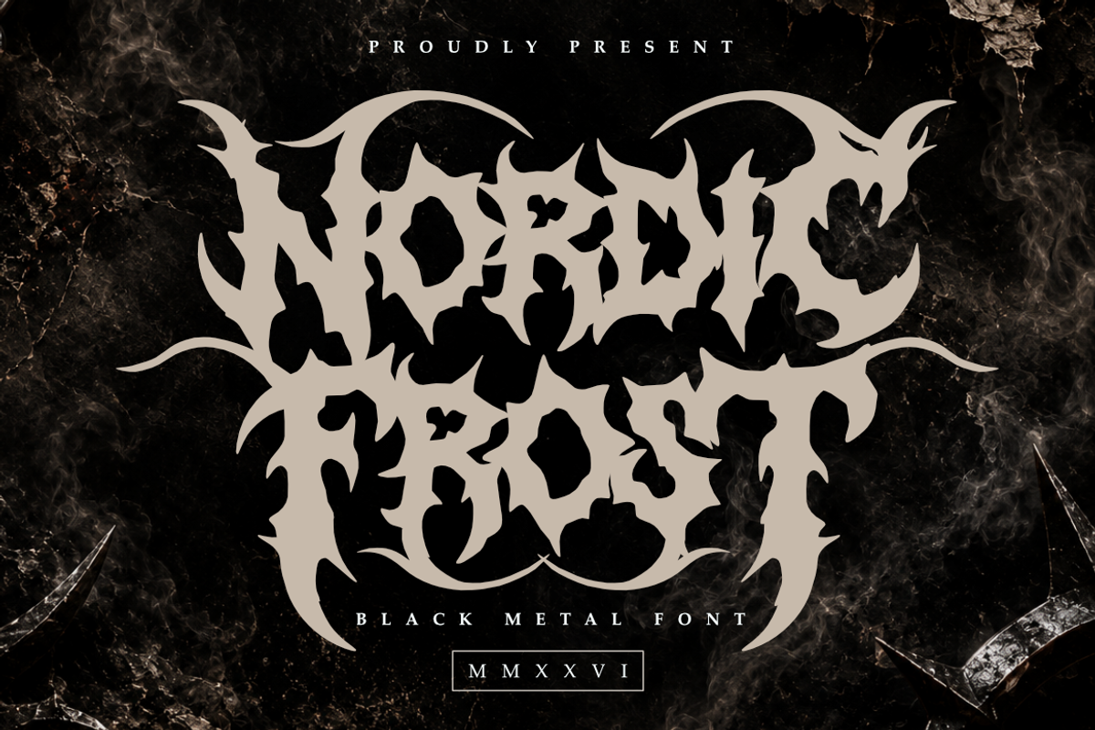 Nordic Frost | Black Metal Font, a Symbol Font by Masyafi Studio (Photo 1 of 9)