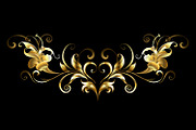 Antique frame with gold flowers, a Decorative Illustration by blackmoon9 (Thumbnail 1 of 3)