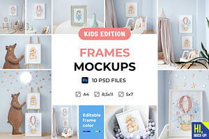 Kids Room Frames Interior Mockups