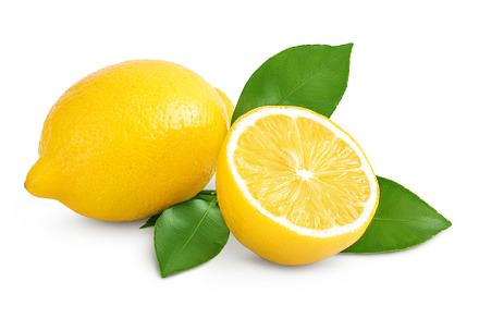 Ripe lemon with half isolated on, a Food & Drink Photo by NataPhoto