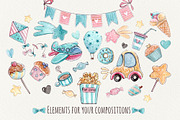 Azure Unicorns set +6 patterns, a Decorative Illustration by Kristina Crocus (Thumbnail 3 of 4)