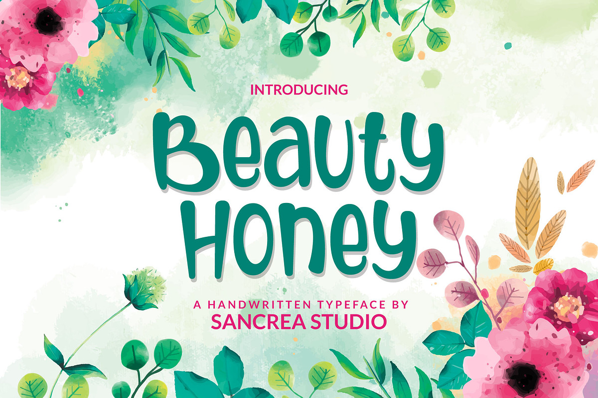 Beauty Honey - A Handwritten Font, a Script Font by sancreastd. (Photo 1 of 9)