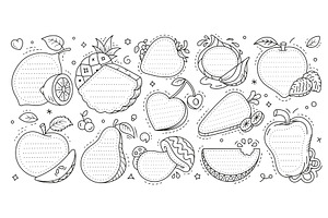 Kids memo note frame stickers, a Decorative Illustration by Vector Tradition