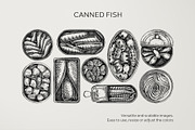 Tinned Fish & Seafood Vector Set, a Food Illustration by Yevheniia (Thumbnail 4 of 14)