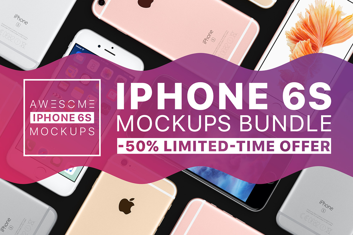 Awesome iPhone 6S Mockups, an iPhone Mockup by Mockups & Illustrations (Photo 1 of 11)