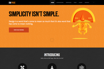 DW One Page Solid - WordPress Theme