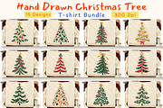 Hand Drawn Christmas Tree PNG Bundle, a Branding & Logo Template by Ink Gallery (Thumbnail 1 of 8)