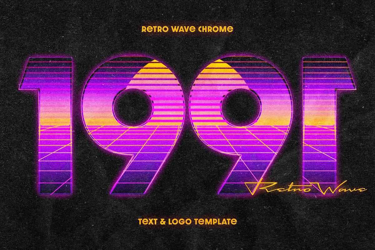 1991 Retro Chrome Text Effect, a Layer Style Add-On by Design Squad (Photo 1 of 4)
