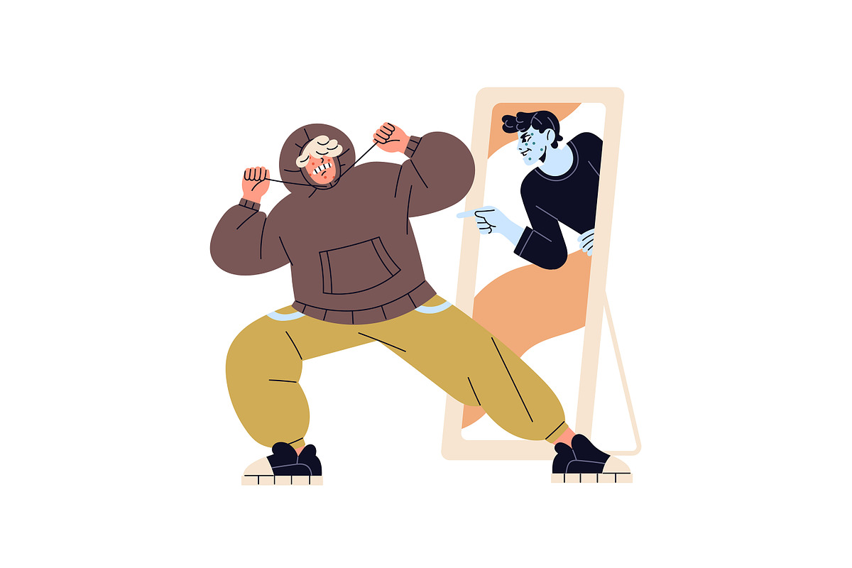 Teenage problems concepts set, a Person Illustration by PaperTrident (Photo 9 of 13)