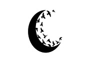 Flying Birds Moon SVG Bundle, an Illustration by yasushie (Thumbnail 24 of 31)
