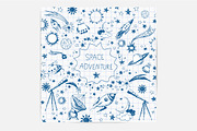 Astronomy and space doodle elements, a Technology Illustration by Elina_Li (Thumbnail 7 of 18)