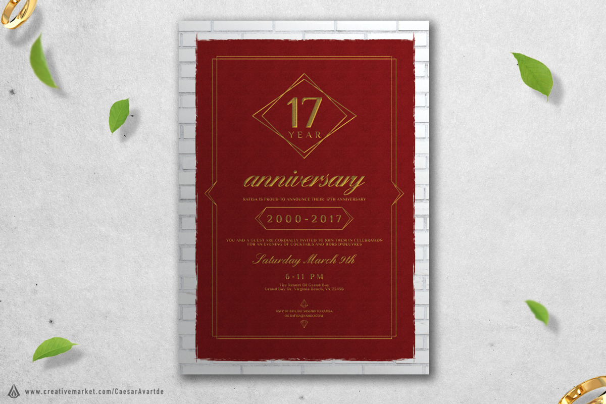 5 Anniversary Invitation, a Card Template by Avartde Creative (Photo 5 of 6)