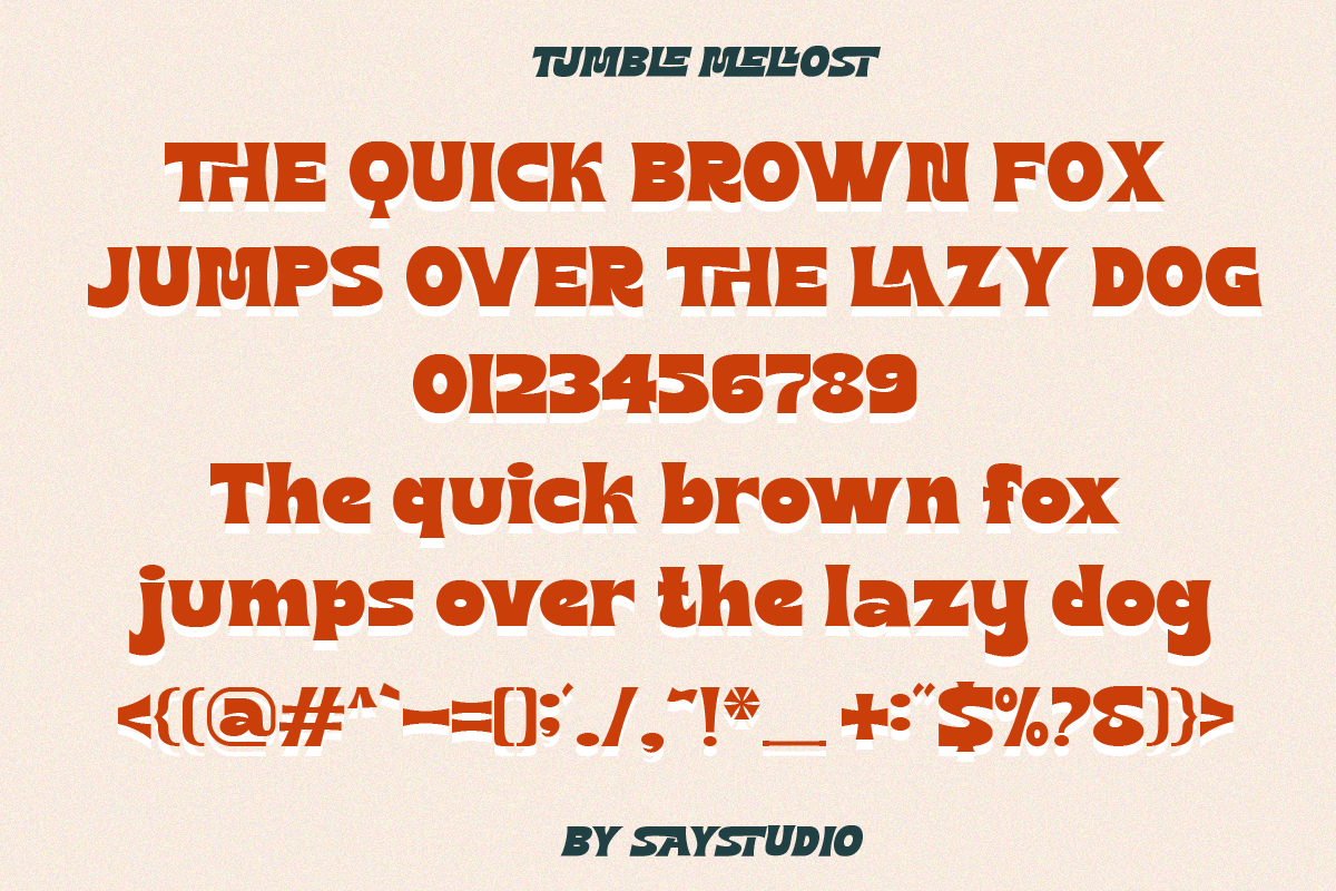 Tumble Mellost - Fun Display Font, a Sans Serif Font by Say Studio (Photo 12 of 12)