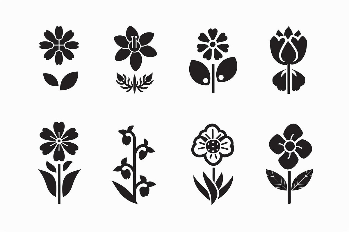 Abstract Floral Silhouette Bundle, an Illustration by Creativeshirt (Photo 9 of 10)