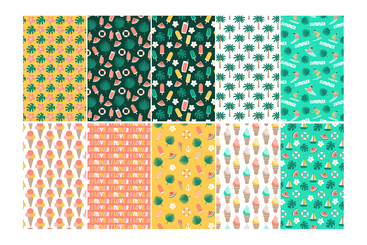 I love summer 30 seamless patterns, a Pattern Graphic by RevolutionizZed (Photo 12 of 16)