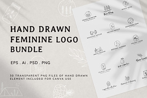 Hand Drawn Feminine Logo Bundle