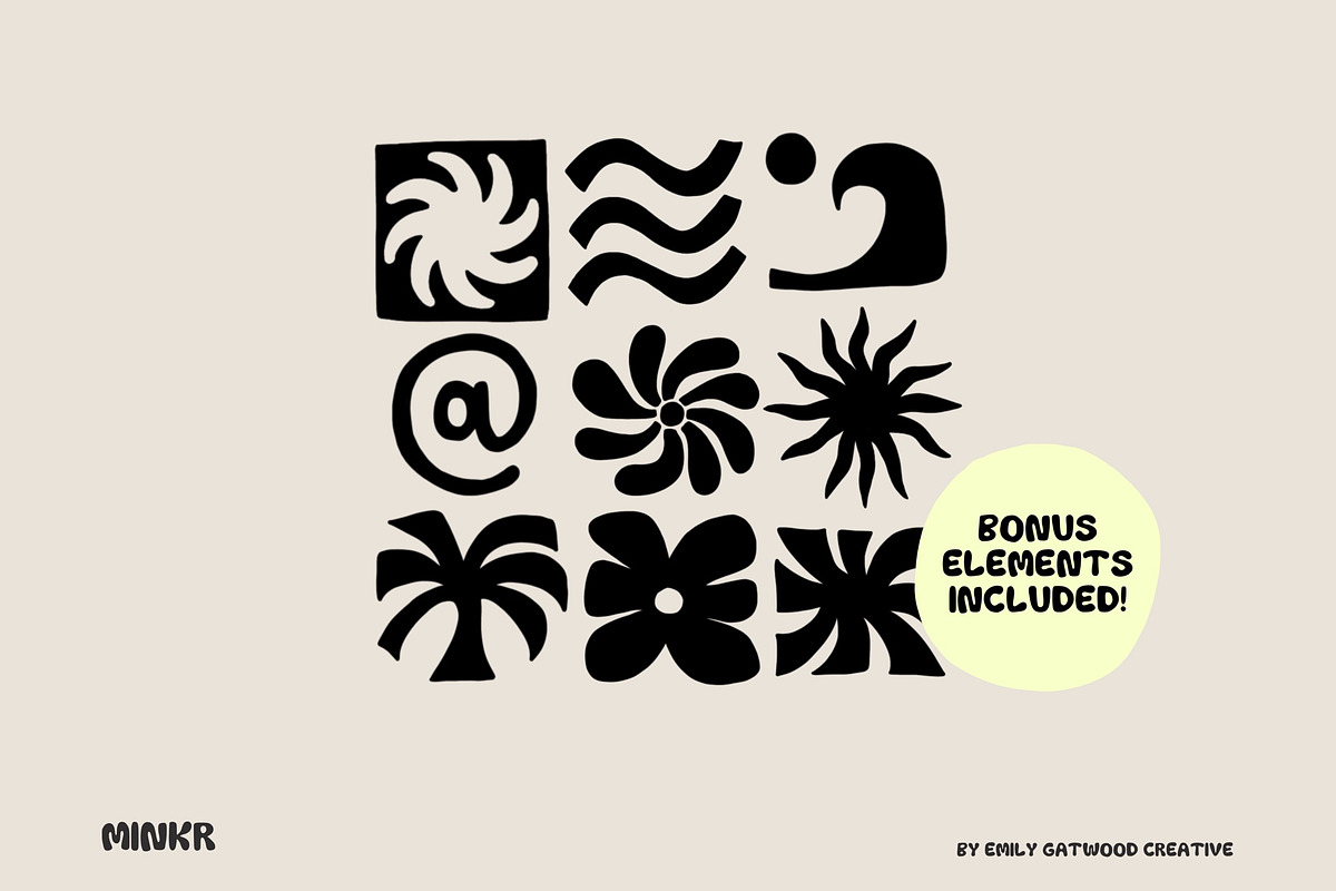 Minkr- perfectly imperfect & chunky, a Font by EmilyGatwood (Photo 4 of 8)