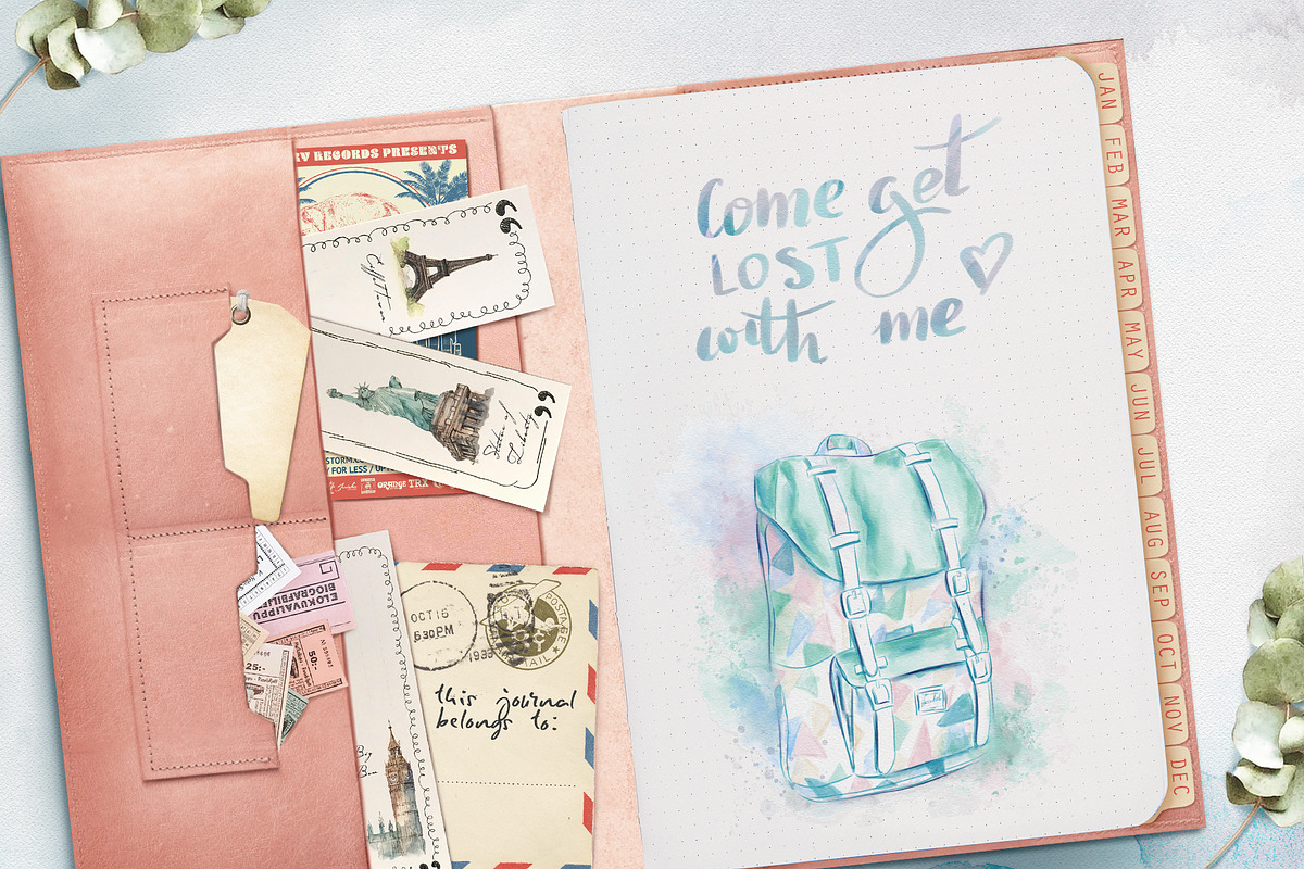 Digital nomad girl, watercolor set, a Technology Illustration by Kate Snitser (Photo 5 of 6)