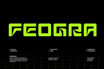 Feogra - Futuristic Font, a Sans Serif Font by limitype