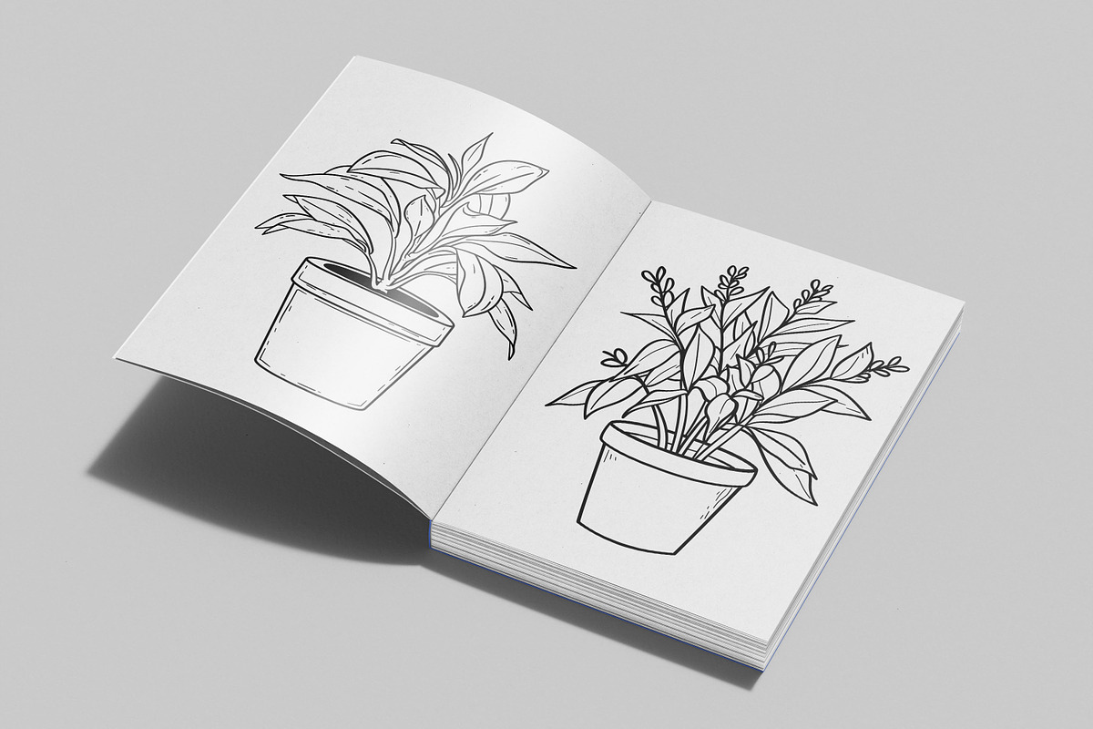 Pot Plant Coloring Page, a Graphic by Forhadx5 (Photo 6 of 6)