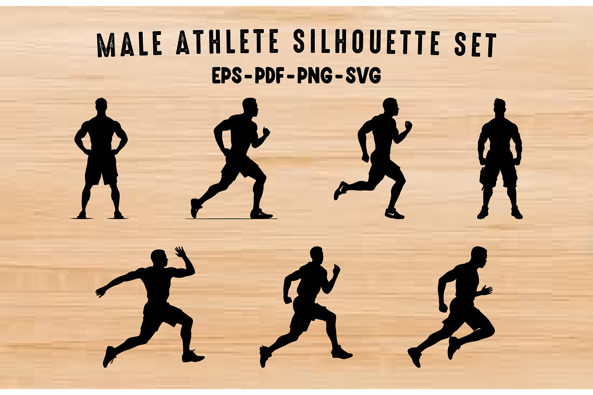 Athlete Running Silhouette SVG set, a Sport Illustration by Gfx Expert Team (Photo 1 of 3)